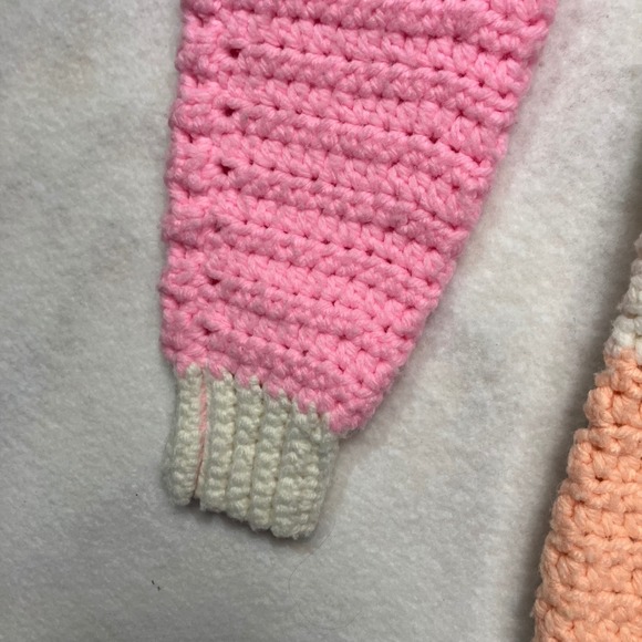 Handmade Kids Crochet Striped Sweater Long Sleeve Handmade Pastel Rainbow - Picture 4 of 9